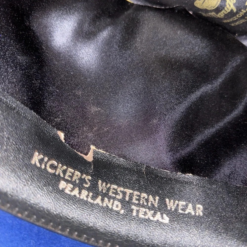 Vintage American Hat Makers Blue Cattleman Cowboy Hat Felt Size 6 7/8 - Picture 9 of 15